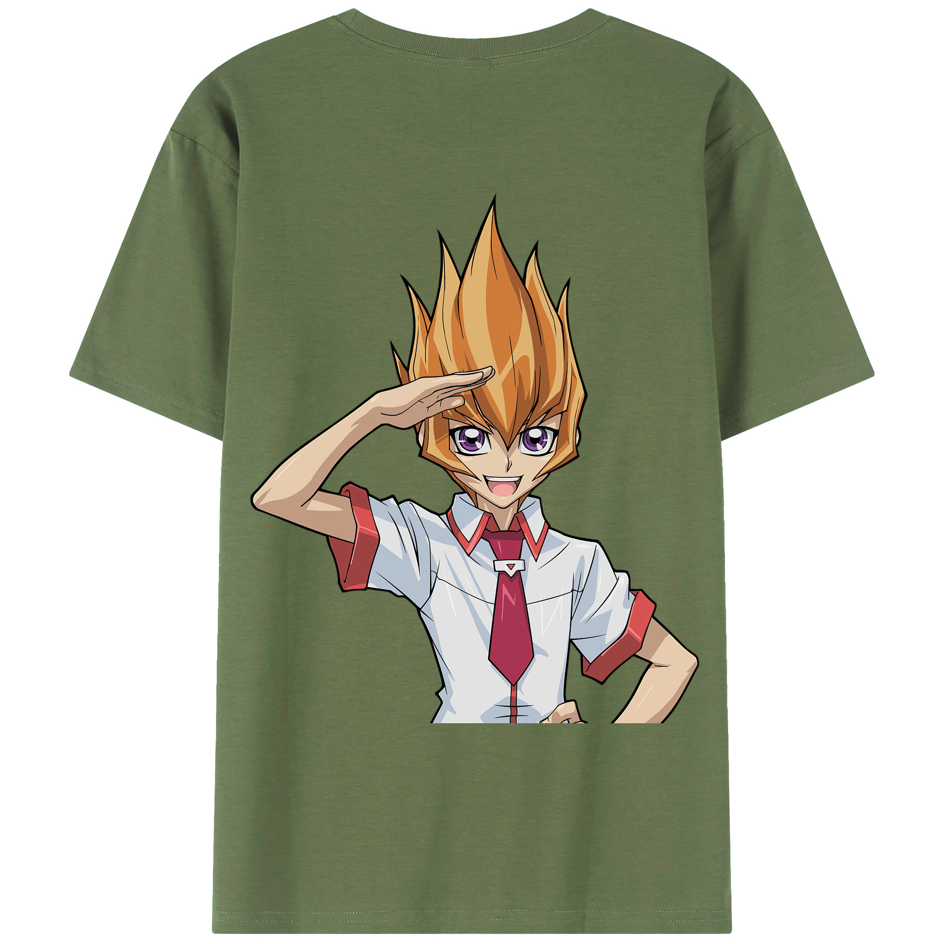 （画像用） 遊☆戯☆王 Yu-Gi-Oh! 綿100％ メンズ半袖Tシャツ（バックプリント） 通気性